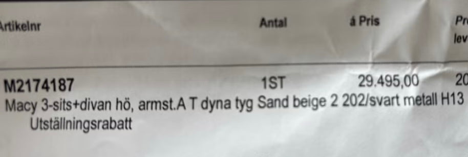 Macy SANDBEIGE 3-sits soffa med divan höger
