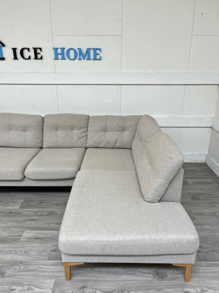 BEIGE 3-sits soffa med divan höger