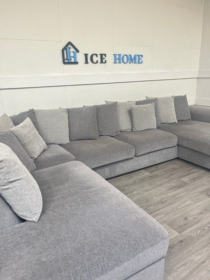 3-sits soffa med divan vänster och schäslong höger