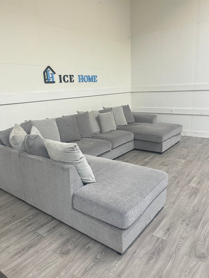 3-sits soffa med divan vänster och schäslong höger