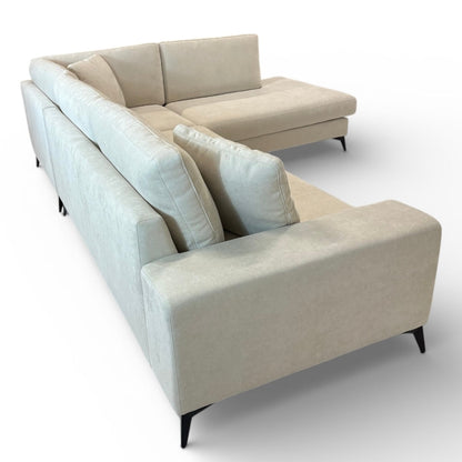 Äpple U-soffa i beige tyg | ICEHOME