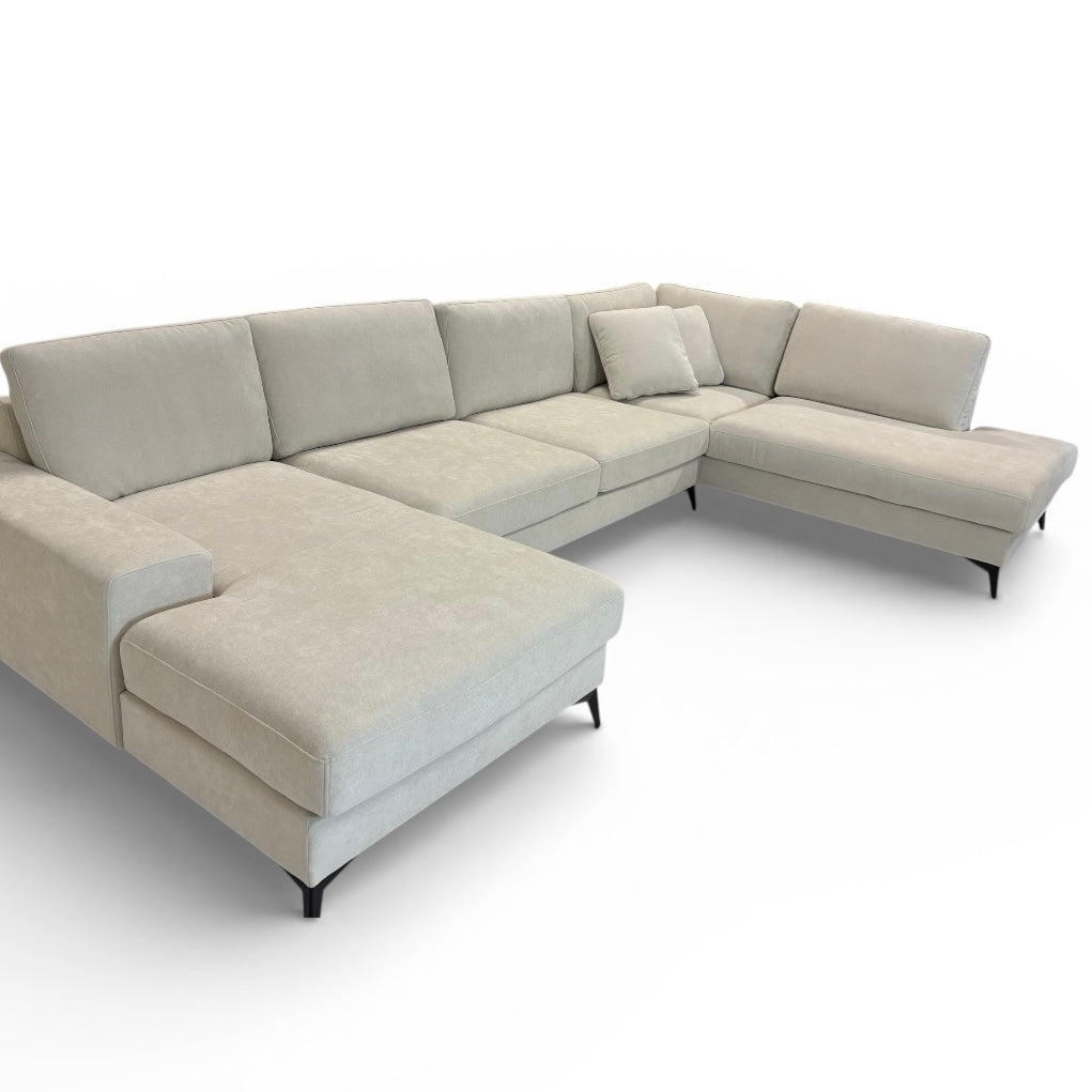 Äpple U-soffa i beige tyg | ICEHOME